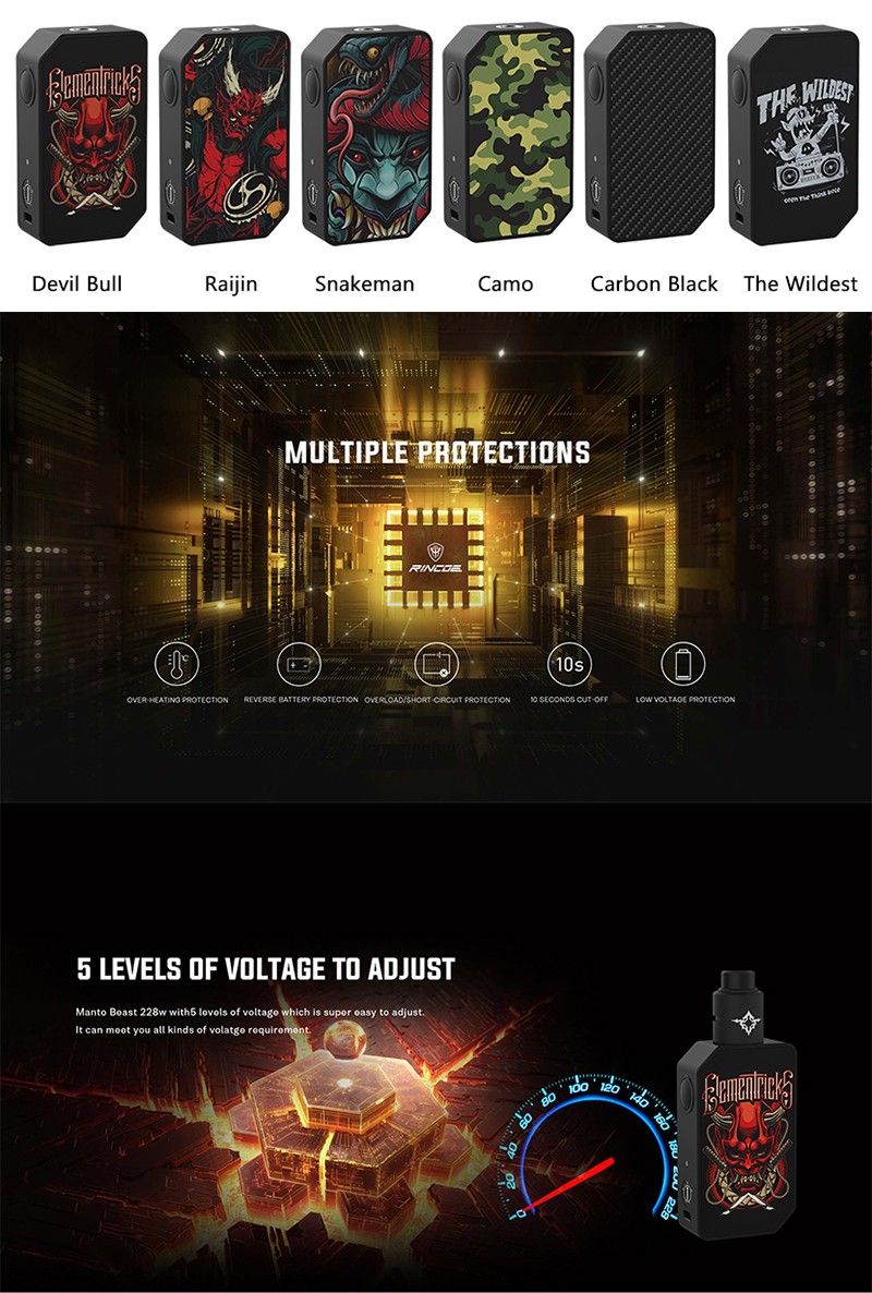 Rincoe Manto Beast 228W VV Box Mod