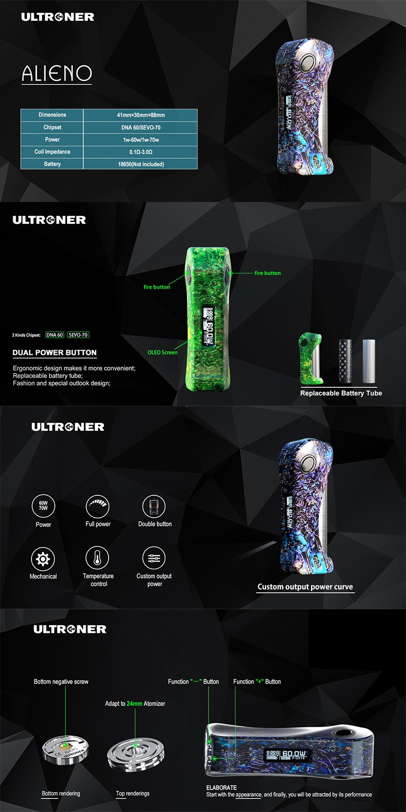 ULTRONER Alieno Vape Box Mod