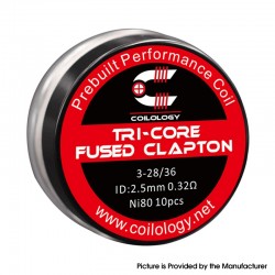 Original Coilology Tri-Core Fused Clapton Prebuilt Coil Ni80