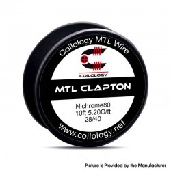 Original Coilology MTL Clapton Ni80 Spool Wire - 28GA / 40GA, 5.2ohm/ft, 10ft