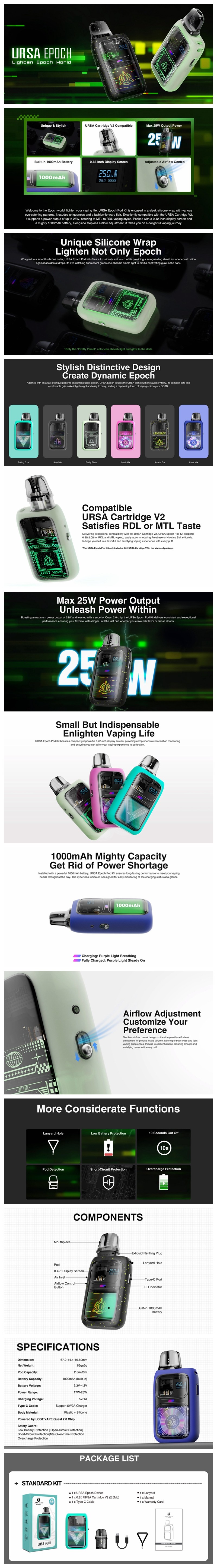 Authentic Lost Vape Epoch Pod System Kit