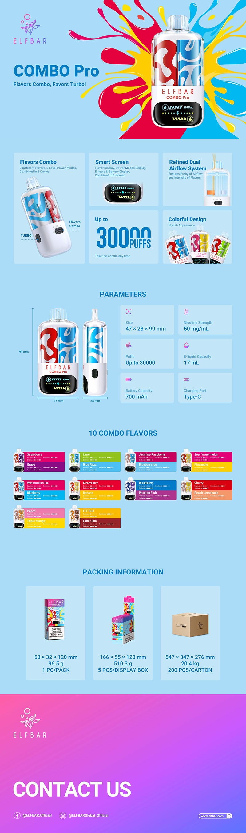 Authentic Elf Bar Combo Pro 30K ADisposable Kit