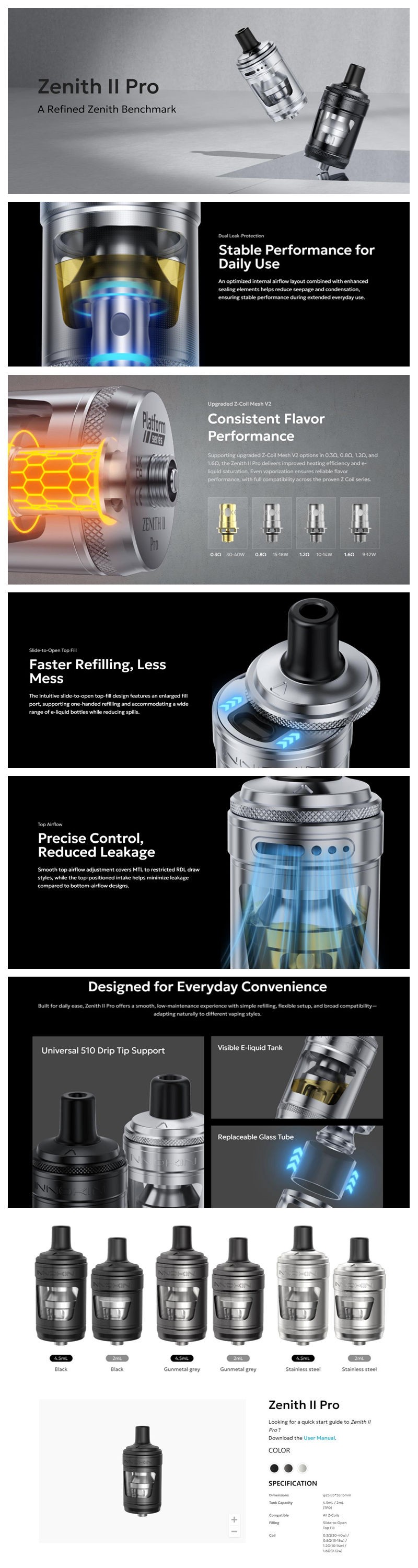 Buy Authentic Innokin Zenith II Pro Tank Atomizer 4.5ml Stainless Steel Buy Authentic Innokin Zenith II Pro Tank Atomizer 4.5ml Stainless Steel