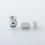 Replacement Drip Tip + Fire Button + VW Button Set for dotMod x Sturdy MFG Co Mod Silver SS